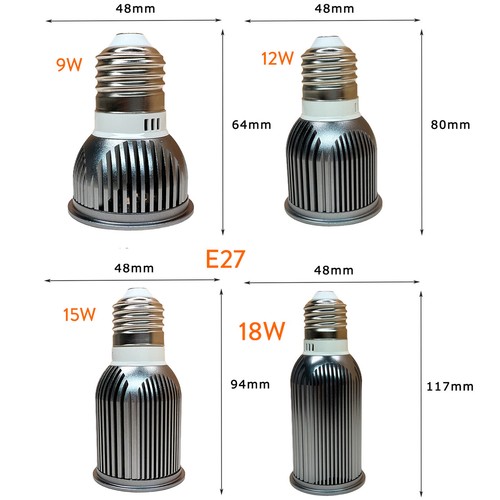 9W 18W GU10 MR16 E27 E14 Dimmable COB LED Spotlight Bulb 220V 12V 24V Lamp RH - Picture 12 of 16