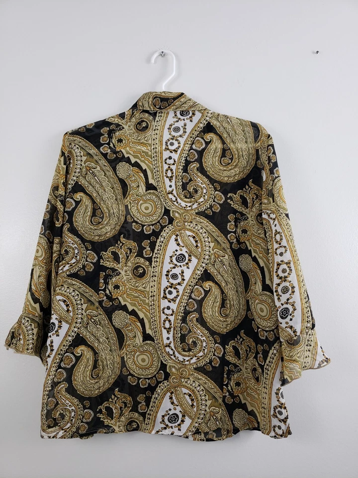 (O4) Blusa Essentials by Milano Mujer Talla L Beige Botón Transparente Cachemira Foto 4 de 4