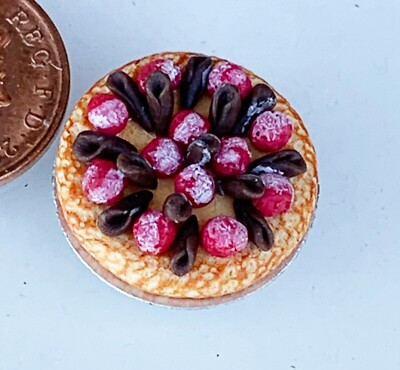 Strawberry & Chocolate Tarte 2,2 cm Tumdee Maßstab 1:12 Puppenstube Dessert D18