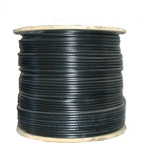 RG6 3GHz Coaxial Coax Cable - HDTV Satellite Cable TV CATV SATV 1000FT - Black - Afbeelding 1 van 1