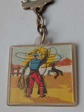 Vintage Retro Keyring Plastic Fliker Wiggle Tilt Winkies Magic Motion Cowboy 🤠 