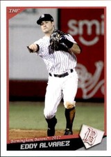 2017 Birmingham Barons Grandstand 3 Eddy Alvarez Miami Florida FL Basesball Card