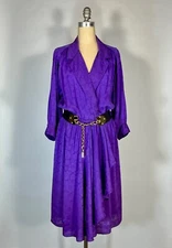 Vintage 1980's PURPLE SILK dress w/flouncy skirt by Rickie Freeman for Teri Jon