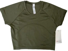 NWT🎀LULULEMON👀SIZE 14🎀SWIFTLY TECH 2.0 CROPPED SHORT SLEEVE🎀ARMY GREEN🎀$68