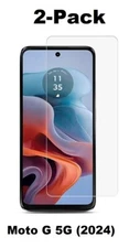 2 Pack Tempered Glass Protector Compatible for Moto G 5G (2024) Bubble Free