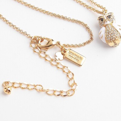 Kate Spade Star Bright Owl Pendant Necklace Gold White Kate Spade Star Bright Owl Rhinestone Pendant Long Necklace  main image 4