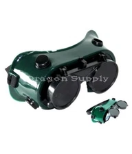 New Cutting Welding Grinding Safety Goggles Glasses Flip Up Dark Green Lenses