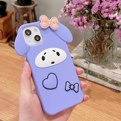 Cartoon Purple Bow-Knot Phone Case For iPhone 6 7 8 Plus XS XR 11 12 13 Pro Max