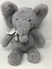 Pottery Barn Kids 16 Plush Gray Elephant Floppy Ears Bow Stuffed Animal