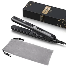 Mini Ceramic Hair Straightener, for Short Hair, Curls Bangs, Dual Voltage