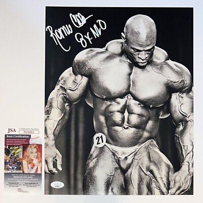 RONNIE COLEMAN HAND SIGNED AUTOGRAPH 11x14 PHOTO 8X MR OLYMPIA JSA COA WHITE PEN