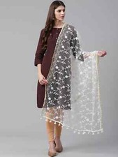 Women Solid Chanderi Dupatta For Women Indian Stole Scarf Party Wear Wrap Chunni