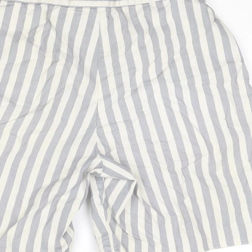 Globe Trotter Womens Grey Striped Cotton Blend Culotte Shorts Size W24 L6 in - Image 4 of 4