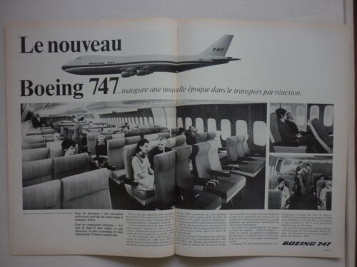 7/1966 PUB BOEING 747 AIRLINER PAN AM AIRLINE ORIGINAL FRENCH AD - Photo 1/1