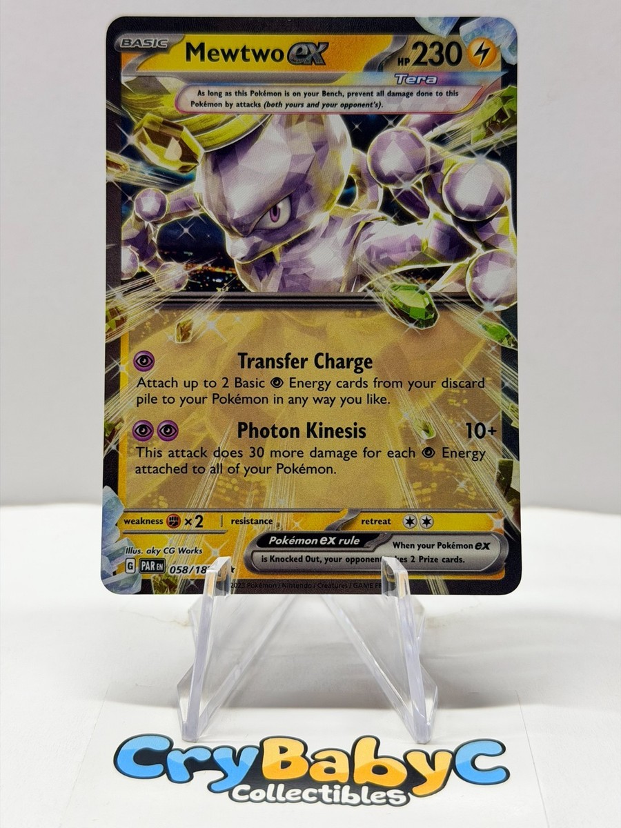 Pokemon Mewtwo ex 058/182 Paradox Rift Scarlet & Violet Double