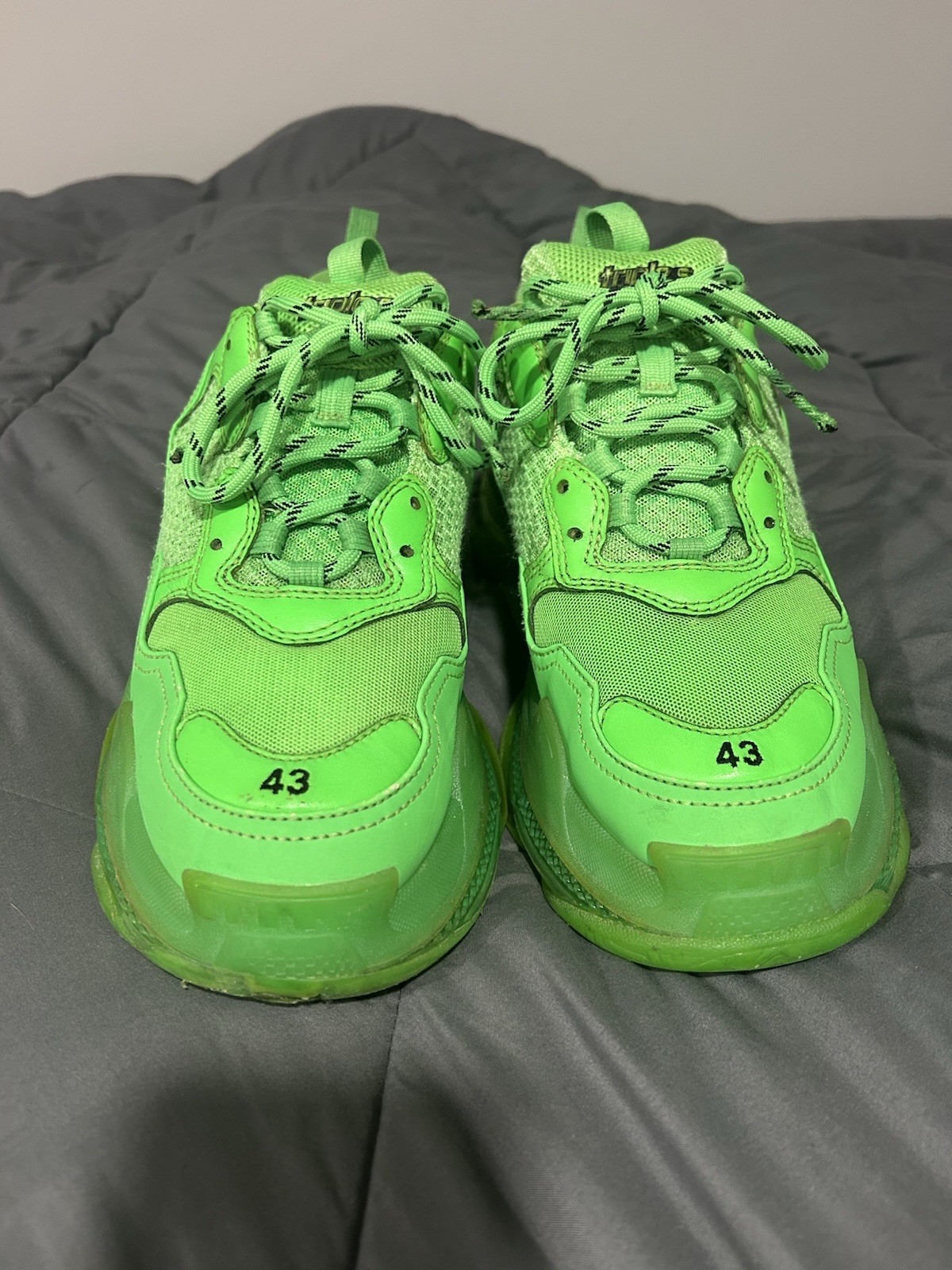 SAOLA Balenciaga Triple S suola trasparente verde fluo taglia 10