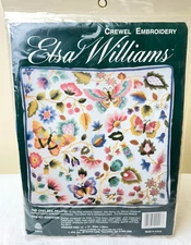 Elsa Williams Embroidery Crewel Kit The Chelsea Pillow Butterflies Flowers NEW