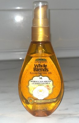 Garnier Whole Blends Illuminating Oil Moroccan Argan Camellia Oils 3.4 oz - New
