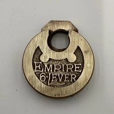 Empire 6 Lever Vintage Brass Padlock Pre-Owned No Key