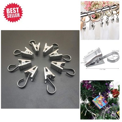 Unobtrusive Small Curtain Clips - 25 Pack Stainless Steel for RV & Event Decor