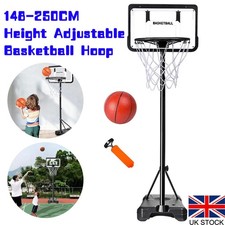 148-250CM Height Adjustable Basketball Hoop Stand Playset For Kid Indoor Outdoor