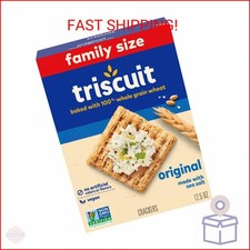 Triscuit Original Whole Grain Wheat Crackers, Vegan Crackers, Healthy Snacks, Lu