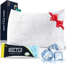 BETU Cooling Standard Pillow, Shredded Memory Size Pack of 1, White 