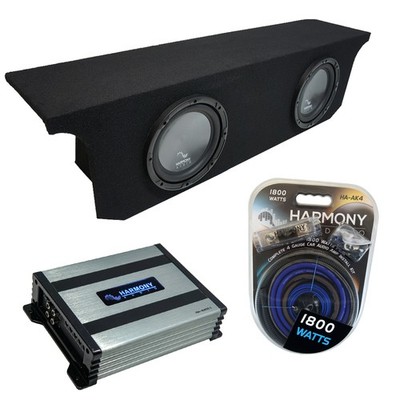 07-18 Jeep Wrangler JK Unlimited Harmony R104 Dual 10'' Sub Box & HA-A400.1 Amp