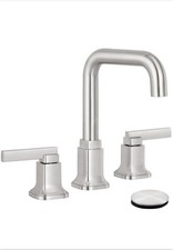 Modern Brushed Nickel Bathroom Faucet 2 Handle w/ Pop-Up Drain Set