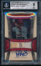 2005 UD Trilogy Signature Materials Albert Pujols #TSM-AP Auto /75 BGS 9/10