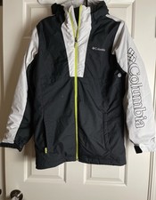 Columbia Jacket Youth Hooded Outgrown Winter Jacket Black White Youth L 10-12 