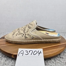 Olukai Womens 8 Kaula 'Olu 'Ili Tapa Tapa Leather Slip On Espadrille Mule Flats