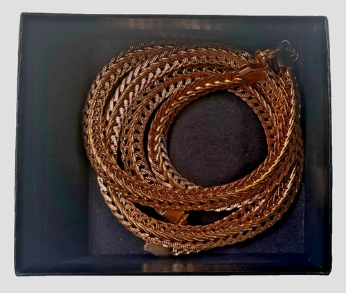 Vintage? Costume Jewelry, Rose Gold, Italian lookalike? Woven Chain & Bracelet