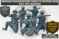 World War 2 Toy Soldiers - British Expedition Winter Gear 54mm - 1:32 With Bases