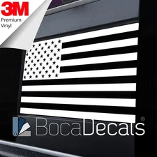 BocaDecals Rear Middle Window American Flag Decal 2009-2025 Dodge RAM (White)