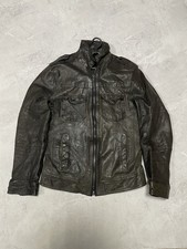 Allsaints Leather Jacket Spit Alfields Zip S Size