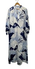 Vtg Tori Richard Honolulu Caftan Maxi Dress Artsy Asian Nature Motif Sz 16 NWT