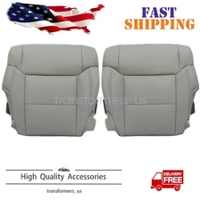 For 2014 to 2020 Toyota Tundra Driver / Passenger Bottom Leather Seat Cover Gray