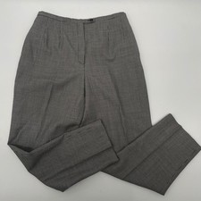 VTG Y2K Harve Benard Women 14P Wool Pants Black White Houndstooth High Rise