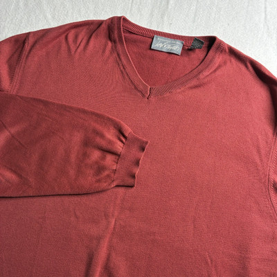 Lord & Taylor Men's Sweater Burgundy Sz XL  V-Neck Long Sleeve Pullover Knitted