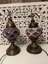 Handmade Stained Glass Mosaic Table Lamp SET ...