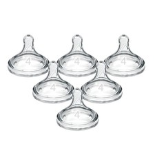 Dr Brown's Level 4 Fast Flow Wide Neck Baby Bottle Nipple 9 Months 6 Count