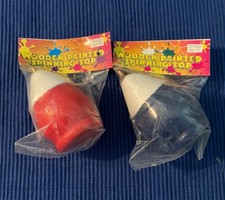 Vintage 2 Wooden Painted Spinning Tops Made In China