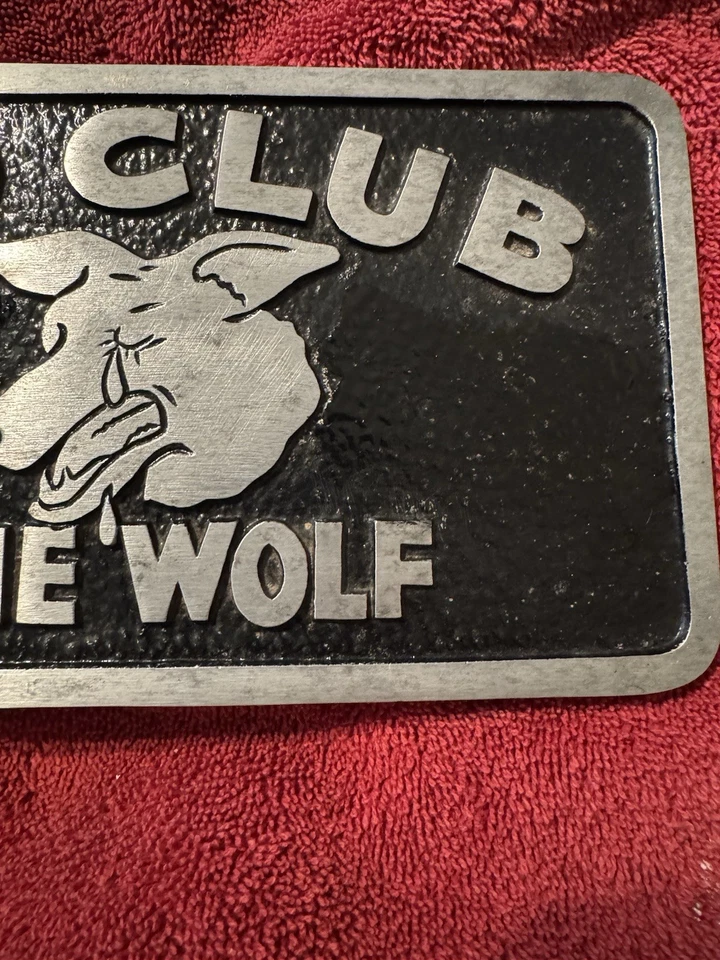 LONE WOLF CAR CLUB HOT ROD PLAQUE-CAST ALUM.’NO CLUB’Ships FREE! - Image 3 of 4