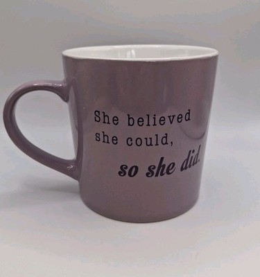 Love Your Mug She Believed She Could So She Did Large Purple Coffee Cup Mug