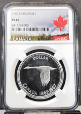 1967 CANADA SILVER 1 DOLLAR CANADIAN GOOSE NGC PL 65 BEAUTIFUL GEM PROOF LIKE