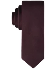 Calvin Klein Men's Unison Solid Burgundy Necktie-OS