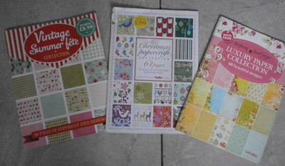 3 BÜCHER LUXUS BASTELPAPIER - 120 DESIGNS