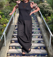 ZARA ZW COLLECTION STYLISH STRIPED LINEN BLEND PANTS sz S Retail price 99.90