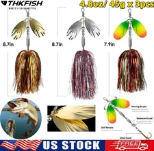 3PCS Fishing Lures Kit Bass Hard Spinnerbait Metal Spinner Baits Swim Jigs Pike